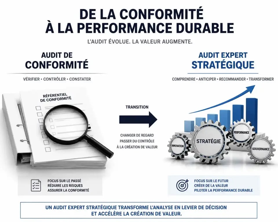 Schéma illustrant la valeur ajoutée d'un audit expert pour la croissance stratégique des entreprises