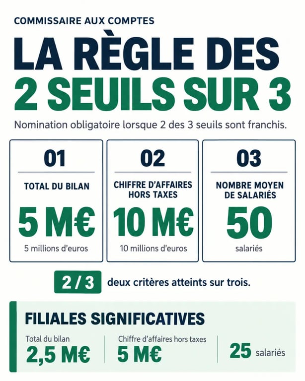 Limite commissaire aux comptes : seuils de bilan, chiffre d’affaires et effectif