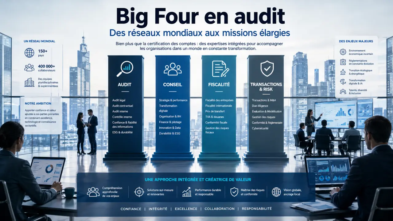 Big Four en audit : quatre réseaux mondiaux aux missions bien plus larges que la certification des comptes