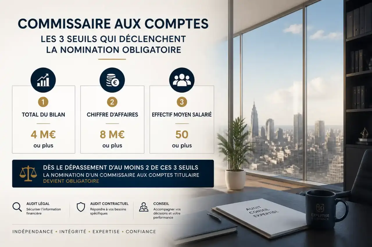 Commissaire aux comptes : les 3 seuils qui déclenchent la nomination obligatoire